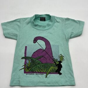 Toddlers Youth Boys Aqua Dinosaur Big Print T Shirt 2-4 Wyoming Geology